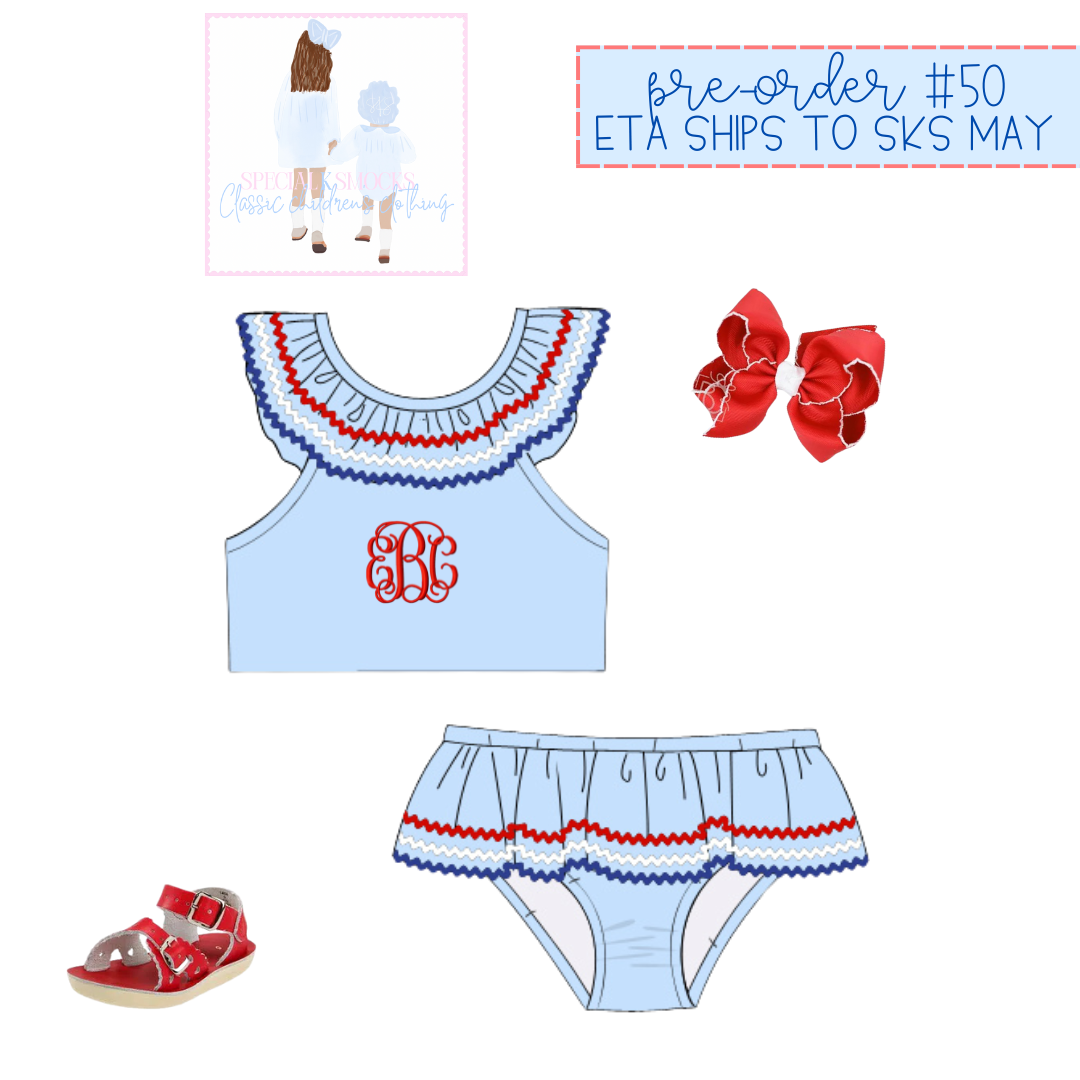 Girls America the Bowtiful Two Piece Swim Pre-Order