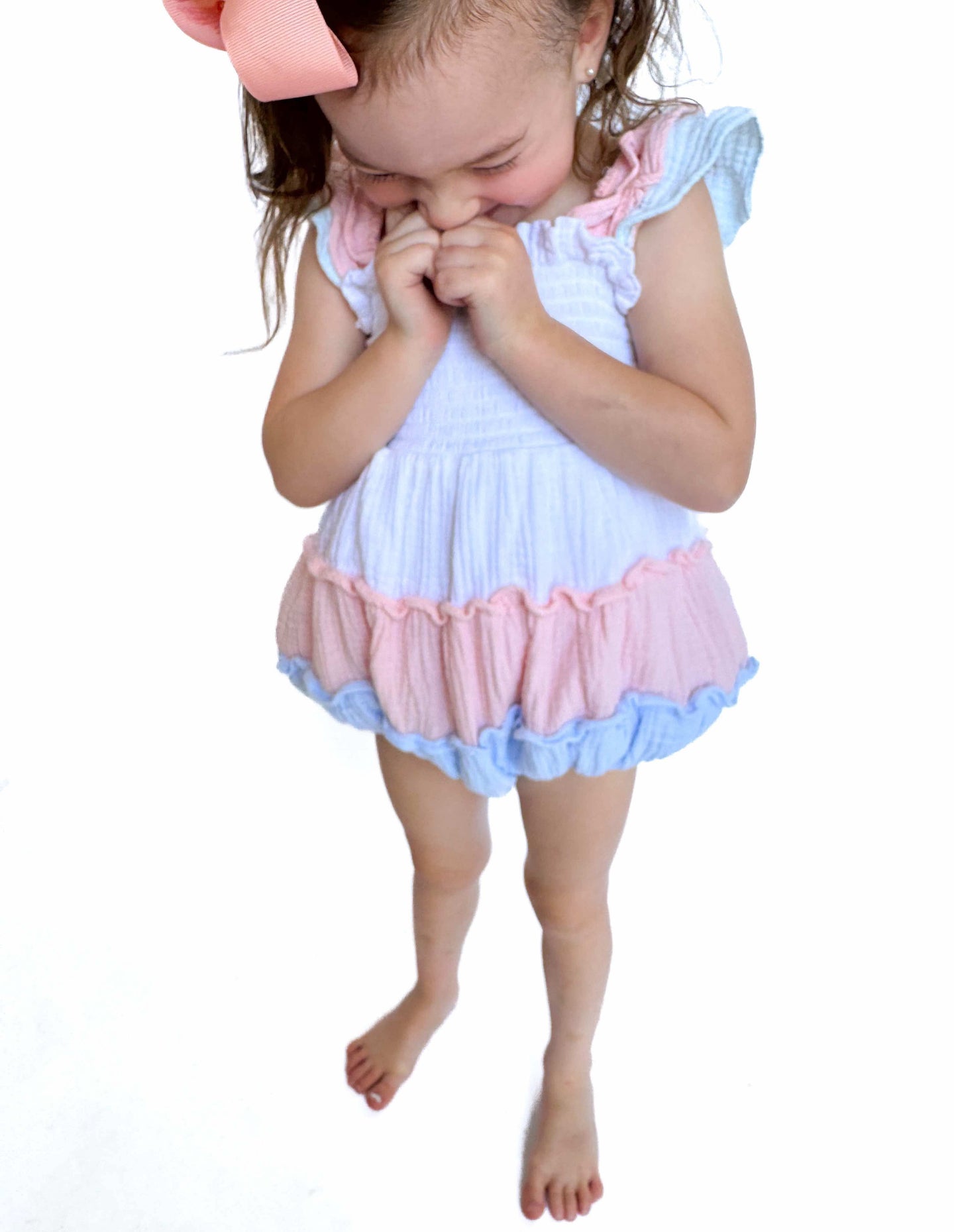 Pocket Full Of Petals; Girls Muslin Bubble Ready To Ship