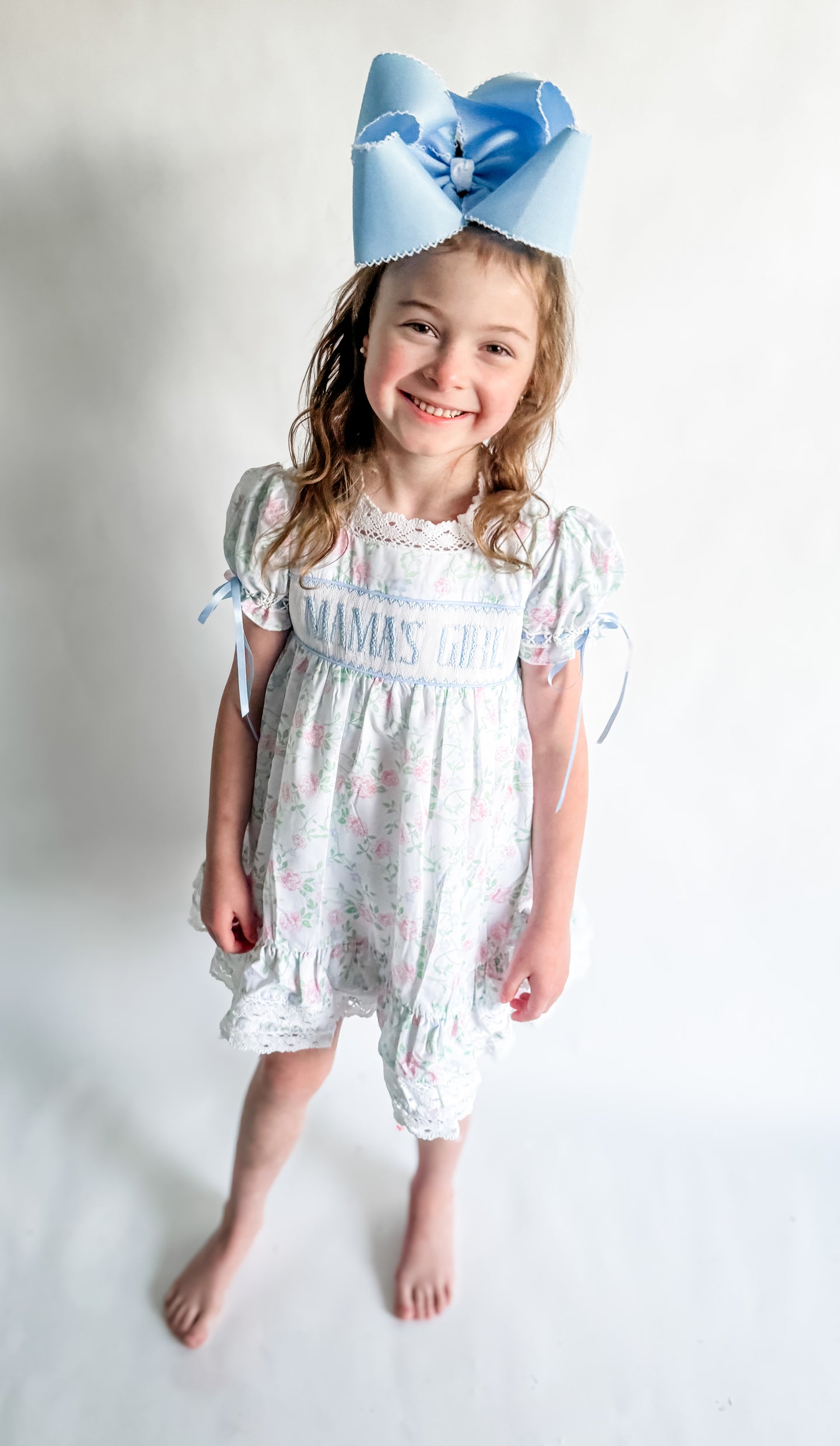 Girls Fancy Me Spring; Floral Mama’s Girl Smocked Dress Ready to Ship