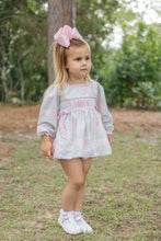 Load image into Gallery viewer, Girls “Millie” Patchwork Smocked Diaper Set
