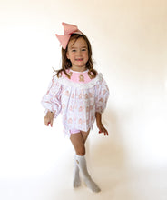 Load image into Gallery viewer, Girls Gingerbread Gal Hand Smocked Diaper Set
