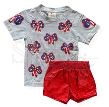 Load image into Gallery viewer, America The Bowtiful Girls Short Set

