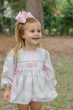 Load image into Gallery viewer, Girls “Millie” Patchwork Smocked Diaper Set
