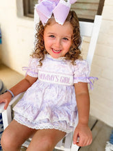 Load image into Gallery viewer, Girls Mama’s Mini Hand Smocked Diaper Set
