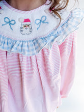 Load image into Gallery viewer, Girls Santa's Sweet Escape Smocked Bubble
