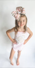 Load image into Gallery viewer, Girls Sideline Squeals; Pink Windowpane Appliqué Football Short Set
