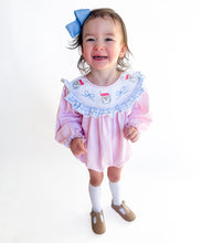 Load image into Gallery viewer, Girls Santa's Sweet Escape Smocked Bubble
