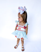 Load image into Gallery viewer, America The Bowtiful Smocked Diaper Set
