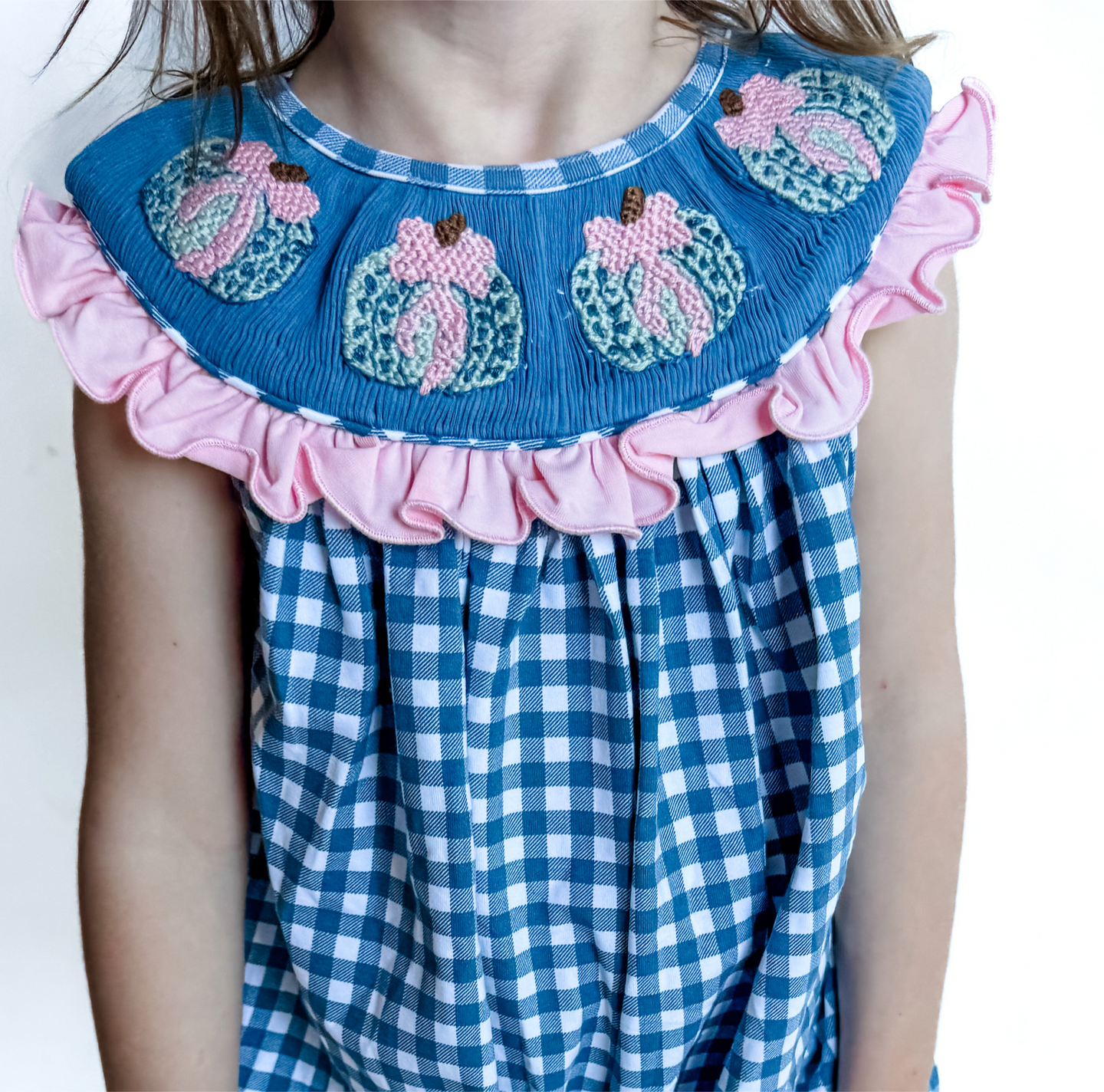 Girls Posh Pumpkins Smocked Diaper Set