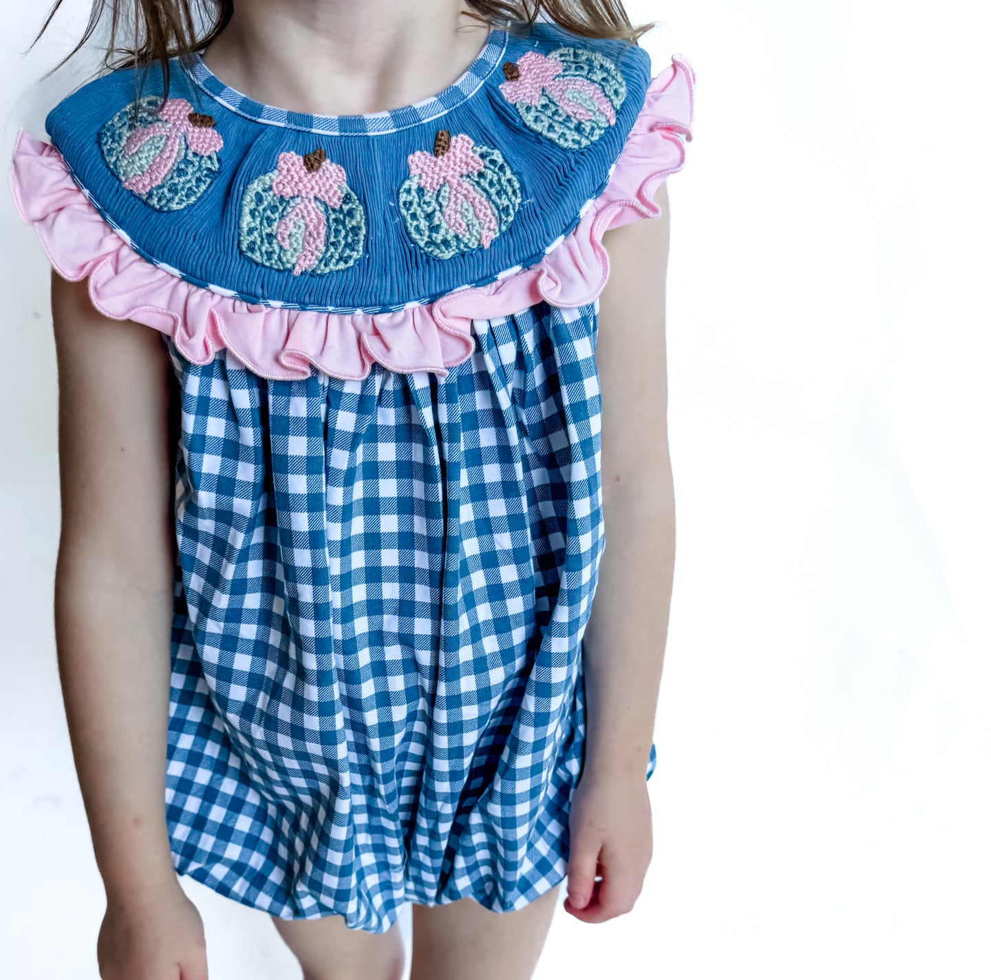 Girls Posh Pumpkin Smocked Bubble