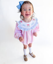 Load image into Gallery viewer, Girls Santa's Sweet Escape Smocked Bubble

