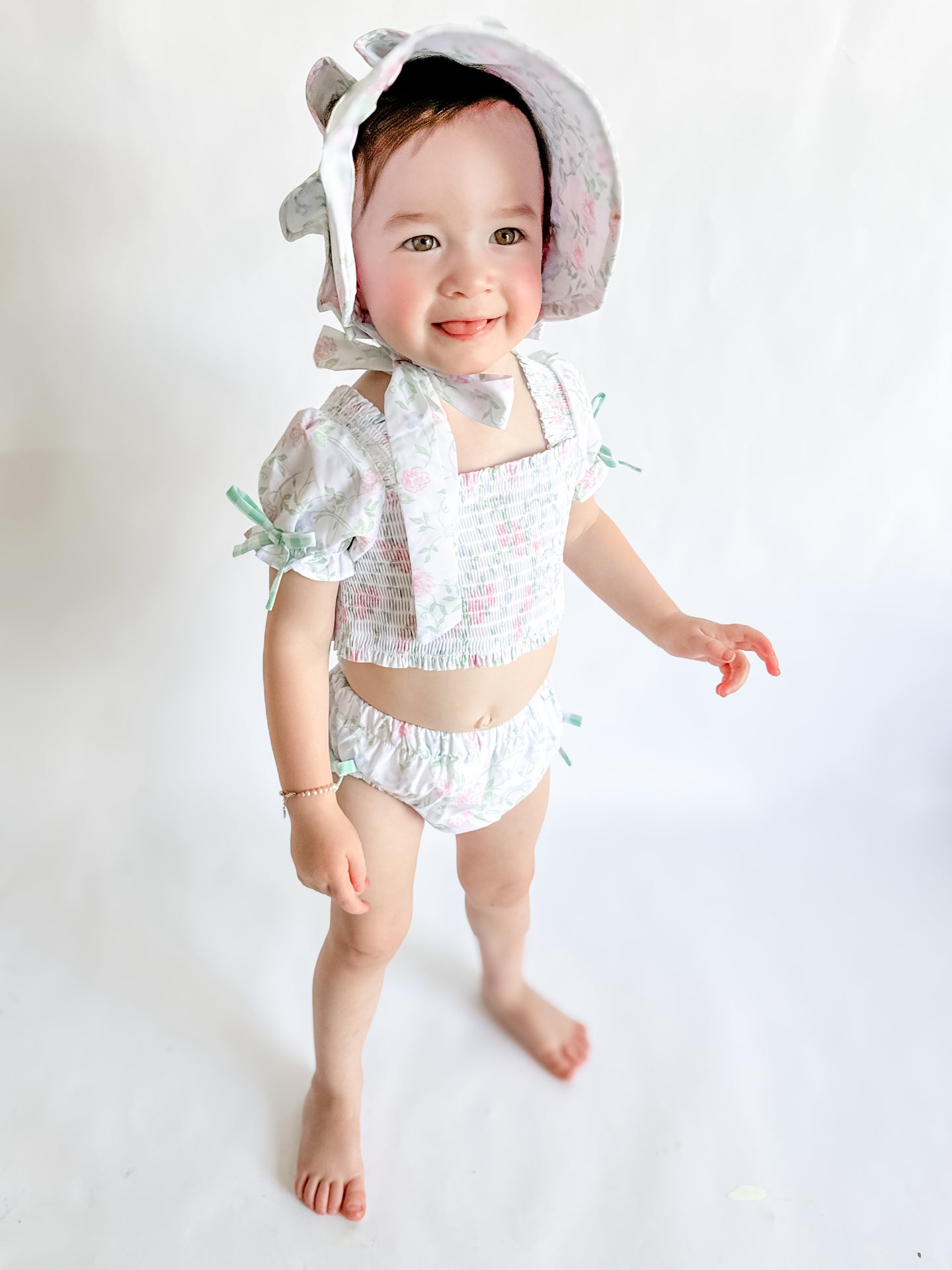 Girls Fancy Me Spring; Floral Bonnet