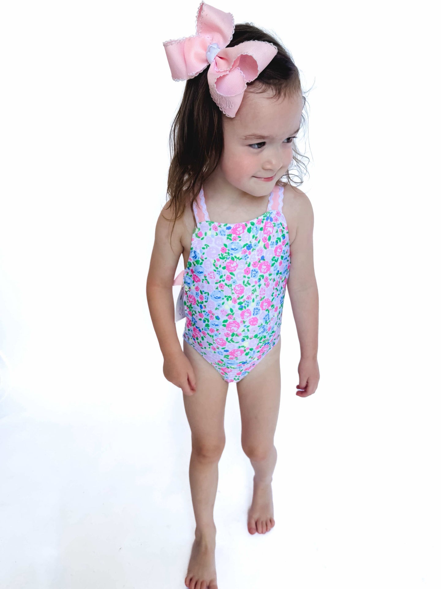 Pocket Full Of Petals; Girls One Piece Swim Ready To Ship