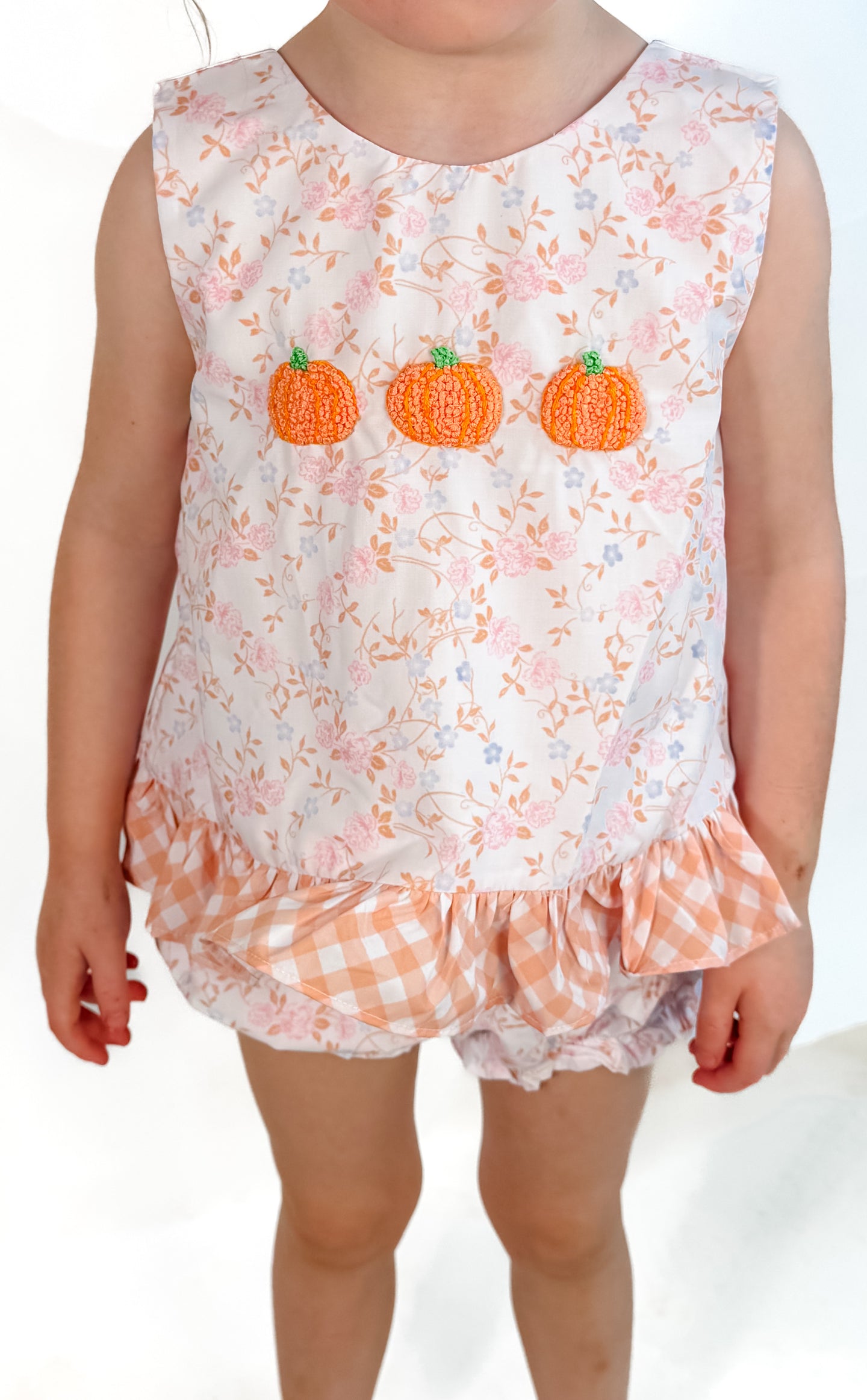 FALL FINALE; GIRLS PEACHY PUMPKINS & PETALS BLOOMER SET