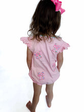 Load image into Gallery viewer, Pocket Full Of Petals; Girls Floral Applique Bubble Ready To Ship
