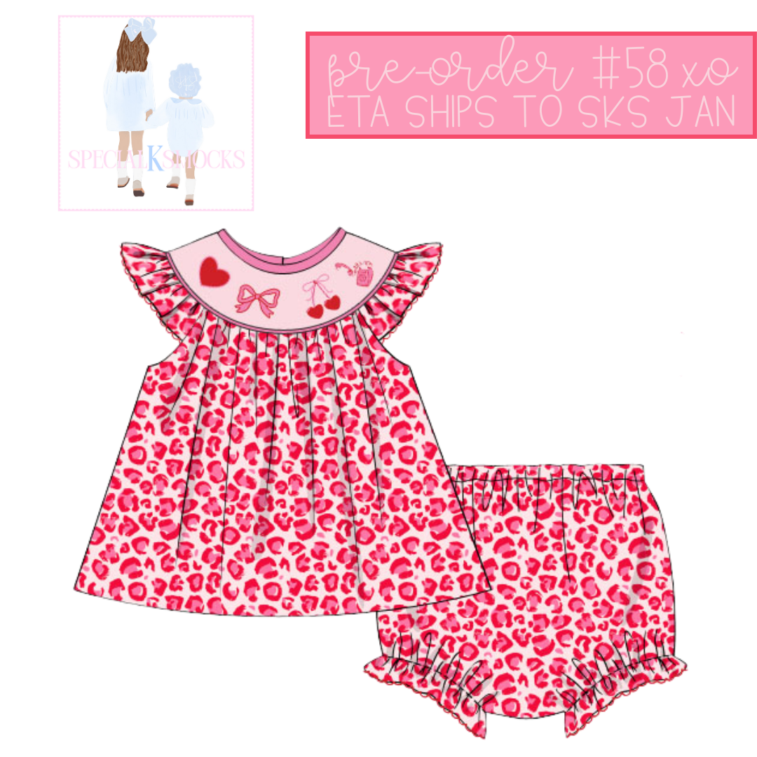 GIRLS XO SKS SMOCKED DIAPER SET PRE-ORDER