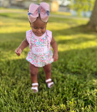 Load image into Gallery viewer, Pre-Shop PO #63; Girls Bright Blooms Smocked Bubble
