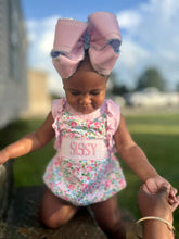 Load image into Gallery viewer, Pre-Shop PO #63; Girls Bright Blooms Smocked Bubble
