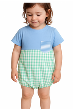 Load image into Gallery viewer, Pocket Full Of Petals; Boys Knit Stripe Bubble Ready To Ship
