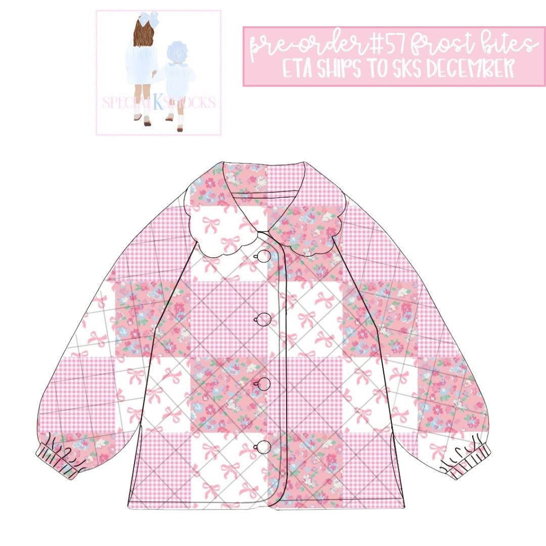 GIRLS POPPY PATCHWORK QUILTED COAT PRE-ORDER