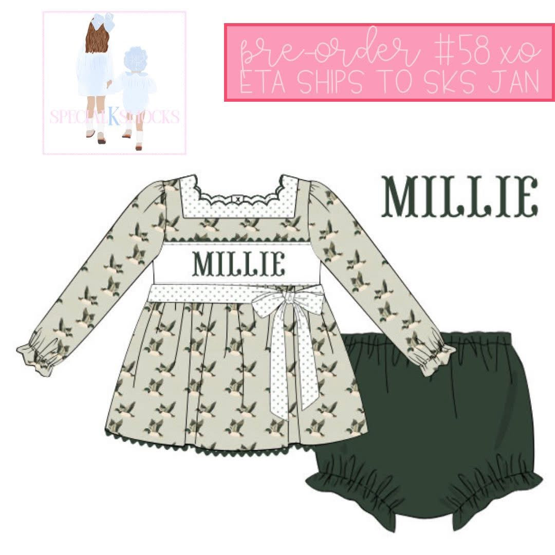 GIRLS XO SKS THE MALLARD EDIT SMOCKED DIAPER SET PRE-ORDER