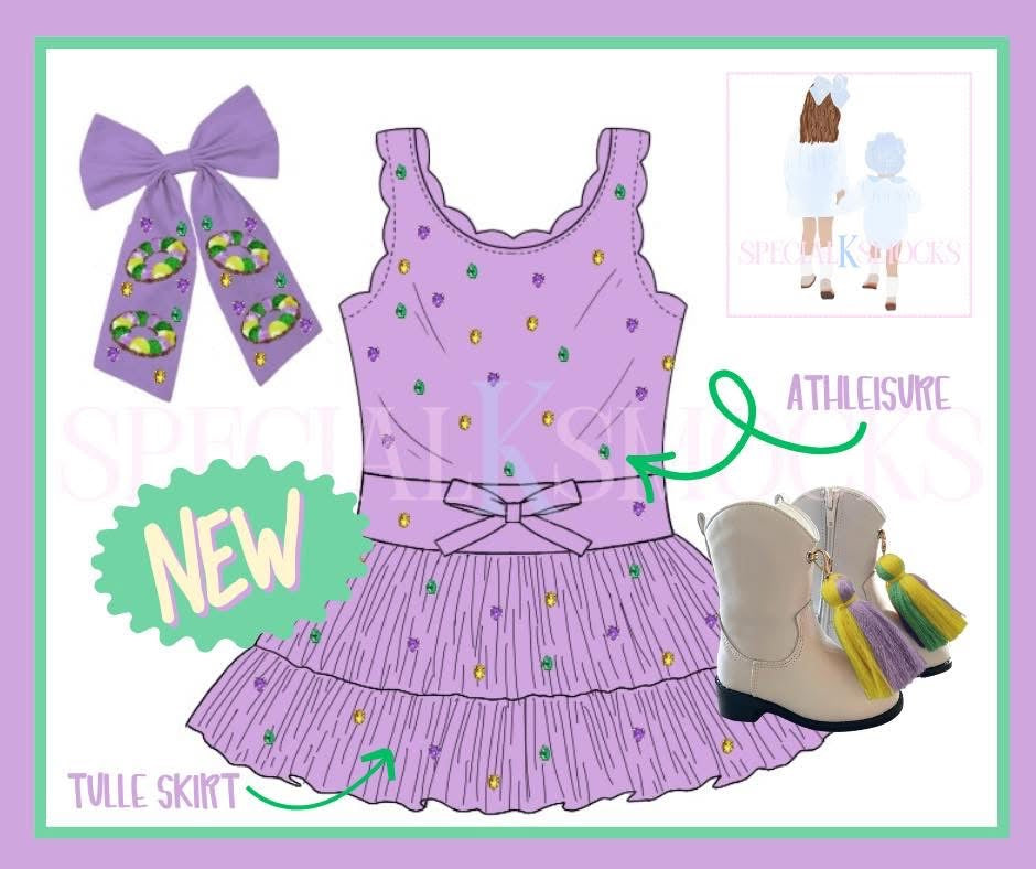 MARDI GRAS ONE-PIECE ATHLETIC DRESS PRE-ORDER