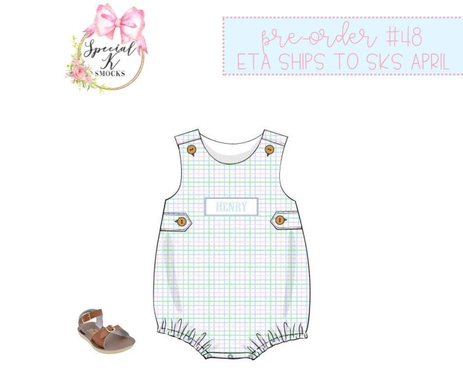 Boys Name Smocked Fancy Me Bubble Pre-Order