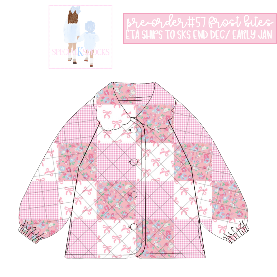 GIRLS POPPY PATCHWORK QUILTED COAT PRE-ORDER